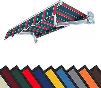 Retractable Patio Awning Replacement Fabric Waterproof Many sizes Shade Sun Shade Awning Cover Outdoor Patio Canopy Sunsetter Deck Awnings Polyester,Frameless ( Color : L X W , Size : (20x13ft) 6x4m )