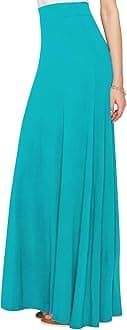 Lock and Love Women's Casual Comfy Stylish High Waist Flare Long Maxi Skirt – Available in Print & Solid Options