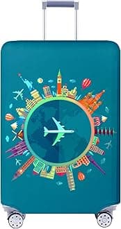 [TRAVEL KIN] Luggage Cover Washable Suitcase Protector Anti-Scratch Suitcase Cover Fits 18-32 Inch Luggage, Loving Hearts - Black