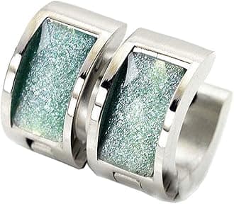 Jewelry Men's and Women's Muticolor Crystal Stainless Steel Studs Hoop Earrings