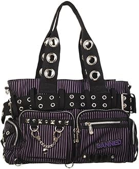 Handcuff Handbag - Black/Purple/One Size