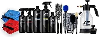 Auto Essentials Pro 21 Piece Car Wheel Alloy Detailing Cleaning Kit + Brushes Rags & Foam Pump