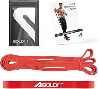 Boldfit Heavy Resistance Band for Workout & Exercise Pull Up, Stretching & Toning Bands for Men & Women Resistance Band Set for Home & Gym Workouts (Red, 7–15 Kg)