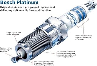 Bosch Automotive Platinum Spark Plug for Select Saab 900 and Volvo C70, S40, S60, S70, S80, S90, V40, V70, XC70, XC90, 850, and 960 Vehicles (Pack of 10)