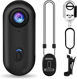 i3 4K Action Camera Thumb Small Size Mount Anywhere Small Body Camera with Spring Clip Portable Vlogging Hands-Free POV Recording Helmet Camera for