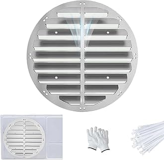 Ac Air Deflector Outdoor, Round Window Ac Deflector Stainless Steel, Air Conditioner Vent Deflector, Heat Dissipation Shutter for AC Compressor and Condenser Grilles, Thickness 0.03 in(58cm/23in)