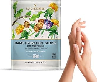 LuxaDerme Deep Moisturizing Hand Hydration Gloves with Safflower Oil, Allantoin and Star Anise, 15ml