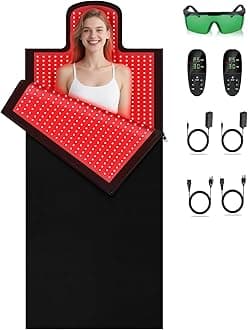 Red Light Therapy Blanket, 85in X 33in Large Size, 3100 LEDs Dual Wavelength 660 & 850nm Infrared and Red Light Therapy Mat for Full Body Pain Relief, Joint or Back, Whole Body Coverage with Timer