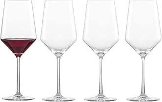 Schott Zwiesel Tritan Crystal Pure Stemware Glasses Cabernet/All Purpose Red or White Wine Glasses 516ml - Set of 4