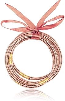 BELLEXIXIGlitter Jelly Bangle Bracelet Set - Gold Powder Lining Fashion Jewelry - Lightweight Cute Bracelets for Women