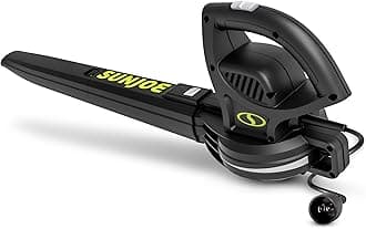 Sun Joe All-Purpose Electric Leaf Blower, 6-Amp Motor, 155 MPH, 260 CFM, Black - Lightweight & Compact, One-Hand Operation for Yards, Porches, Patios, Walkways, Decks, Garage & Light Snow, SBJ597E