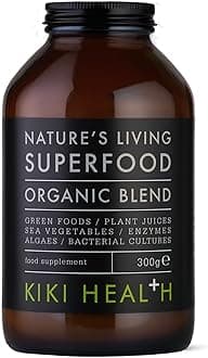 Organic Nature's Living Superfood Powder | Digestive Enzymes | Antioxidant Supplement for Smoothie Mix & Daily Drink | Boosts Energy, Alkalize & Pure Detox | 300g