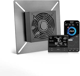 AIRTITAN T3, Ventilation Exhaust Fan 6" with WiFi Temperature Humidity Controller, EC Motor for Crawl Space, Basement, Garage, Attic, Hydroponics, Grow Rooms
