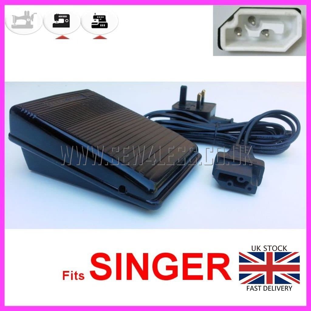 ROSIAK Sewing Machine & Overlocker Foot Pedal Control Controller 3 pins Fits SINGER 14U132, 14U134, 14u185, 14U234, 14U285, 14U444, 14U454, 14U544, 14U554, 14U555, 14SH654.