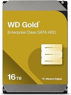 16TB WD Gold Enterprise Class Internal Hard Drive - 7200 RPM Class, SATA 6 Gb/s, 512 MB Cache, 3.5" - WD161KRYZ