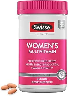 Swisse Daily Multivitamin for Women | 47 Vitamins, Antioxidants and Minerals + Adaptogens | Energy, Stress & Immune Support | Womens Multivitamin Supplement | 120 Tablets / 4 Months Supply
