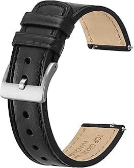 Leather Watch Straps, Classic Oil Waxed Leather, Quick Release Replacement Band for Men and Women, Band Width 18mm 20mm 22mm