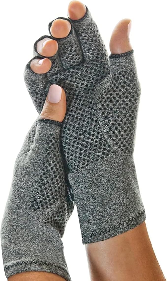 Brownmed - IMAK Compression Active Gloves - Compression Gloves for Arthritis & Joint Pain Support - Men's & Women's Fingerless Gloves to Support Circulation - Small