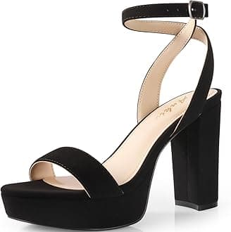 Ankis Platform Heels for Women 4 Inches Chunky Heels Sandals for Women Comfy Open Toe Block Heeled Sandals Nude White Silver Gold Black Ankle Strappy Heels