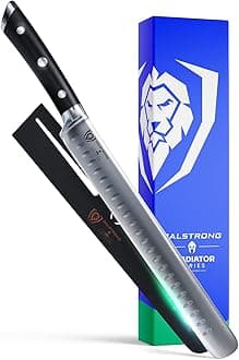 DALSTRONG Slicing Carving Knife - 10 inch - Granton Edge - Gladiator Series Elite - Forged High-Carbon German Steel - G10 Handle - w/Sheath - NSF Certified