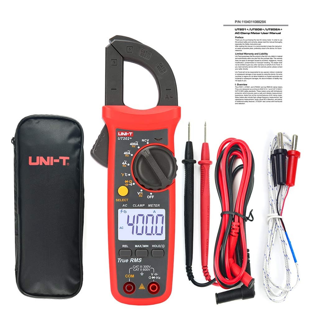 UT202+ Portable Multimeter Automatic Range True RMS Clamp Meter with LCD Display