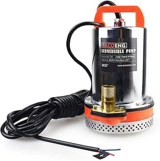 BACOENG 12V DC Farm & Ranch Solar Water Pump Submersible Well Pump 20FT Lift