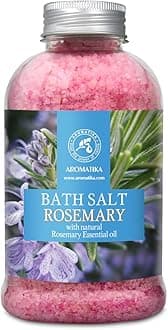 AROMATIKA Rosemary Bath Salts with Natural Essential Oil – 600 g Aromatherapy Bath Soak for Good Sleep, Relaxation & Stress Relief, Natural Bath Salts for Body Care, Beauty & Home Spa, Gift Idea