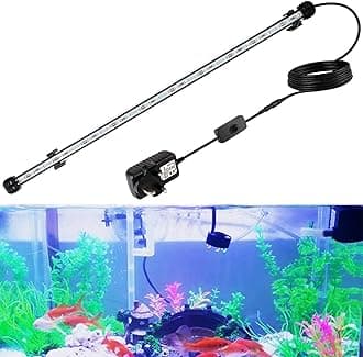 GreenSun Submersible LED Aquarium Light, Waterproof Fish Tank Light Underwater Crystal Glass Lights Suitable for Saltwater and Freshwater(Blue and White)-11 inch(28 cm) [Energy Class A+]