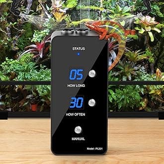 moistenland Reptile Humidifier, Misting System for Terrariums, Automatic with Adjustable Spray Nozzles, Black