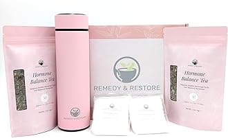 Remedy & Restore Hormone Balancer Starter Kit Loose Herbal Tea with tea thermos with infuser