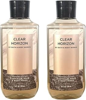 Bath and Body Works For Men 3-in-1 Hair, Face & Body Wash - Value Pack lot of 2 - Full Size (Clear Horizon)