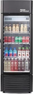 PremiumLevella PRF657DX Glass Door Display Refrigerator 6.5 cu ft Commercial Beverage Cooler Merchandiser With Customizable Lightbox
