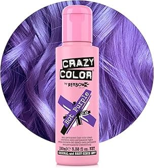 Crazy Color Vibrant Hot Purple Semi-Permanent Hair Dye. Highly Pigmented Royal Purple Conditioning & Oil Nourishing Vegan Formula | No Bleach or Ammonia | 100ml