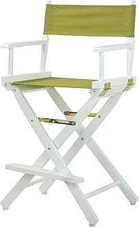 Casual Home 24" Director's Chair White Frame with Olive Canvas, Counter Height