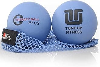 Tune Up Fitness – Therapy Ball PLUS Pair in Tote | Lacrosse Ball Upgrade - Massage Therapy Balls for Myofascial Release | Neck, Lower Back Pain, Sciatica, Shoulder Tension Relief, Physical Therapy