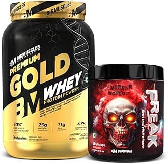 Bigmuscles Nutrition Premium Gold Whey [1Kg] | Informed Choice UK Certified | Isolate Whey Protein Blend | 25g Protein | 11g EAA | ProHydrolase Enzyme Technology [Salted Caramel]