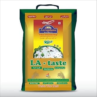 Aeroplane La Taste Sela Extra Long Grain Basmati Rice Perfectly Aged Basmati Grain with Rich Aromatic, Non-Sticky Rice for Daily Cooking - 5 Kg (Special Offer 200gm Phirni)