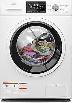 - 24" Front Load Washing Machine, 2.7 Cu. Ft., Space Saving Unit with 20-Minute Quick Wash, 12 Washing Cycles, Quiet Inverter Motor [White] [120V] (FLW-3CWH)