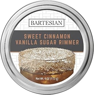 Sweet Cinnamon Vanilla Sugar Cocktail Glass Rimmer - Dessert Cocktails Flavored Sweet Rimming Garnish for Bar Drink Glasses - Professional Home Bartending Mixology Supplies