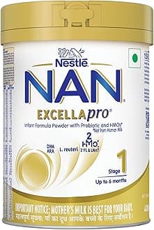 EXCELLAPRO Nan Stage 1 Infant Formula Milk Powder For Babies (Up To 6 Months) With Hmos & Probiotic, 400g Tin With Smartlid