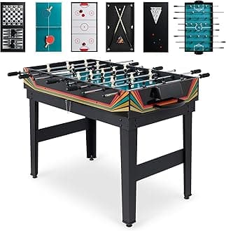 Best Choice Products 2x4ft 10-in-1 Combo Game Table Set for Home, Game Room, Friends & Family w/Hockey, Foosball, Pool, Shuffleboard, Ping Pong, Chess, Checkers, Bowling, and Backgammon