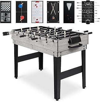Best Choice Products 2x4ft 10-in-1 Combo Game Table Set for Home, Game Room, Friends & Family w/Hockey, Foosball, Pool, Shuffleboard, Ping Pong, Chess, Checkers, Bowling, and Backgammon