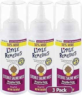 Little Remedies Sterile Saline Nasal Mist | Safe for Newborns | 2 FL OZ | 3 Pack