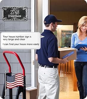 Address Plaque Cast Metal - (11.8 x 6.8 inch) Custom Address Sign,House Number Plaque Sign,Address House Numbers for Outside House,Apartment,Garage,Farmhouse,Drive Way,Street WALL MOUNTED (Rose Gold)