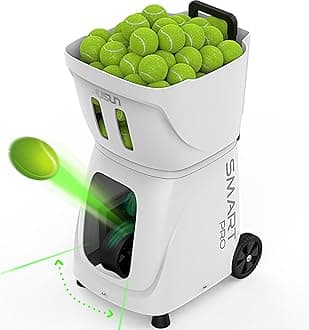 PT-Smart Pro Tennis Ball Machine, Internal Oscillation Ball Launcher with App for Apple Watch Control, 110+ Ball Capacity, 20 Landing Points, Up to 75 MPH, Portable Trainer for All Levels