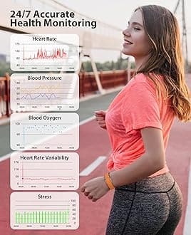 Smart Bracelet, Wearable Activity & Fitness Tracker Band, 24H Sleep Tracker, All-Day Continuous Heart Rate Blood Pressure Stress HRV Monitor, 120+ Sport Modes Smart Wristband with 2 Bands, Free APP