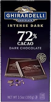 INTENSE DARK Chocolate Bar, 72% Cacao, 3.5 Oz Bar (Pack of 4)