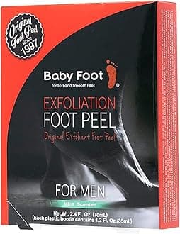 Baby Foot - Original Foot Peel Exfoliator For Men - Foot Peel Mask - Repair Rough Dry Cracked Feet and remove Dead Skin, Repair Heels and enjoy Baby Soft Smooth Feet 2.7 Fl. Oz. Mint Scented Pair