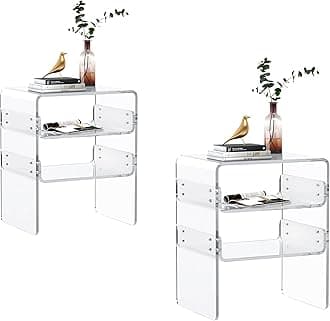 Clear Acrylic 3-Tier End Table/Nightstand – Sleek Bedside Storage with Durable Design, Perfect for Bedrooms, Living Rooms, or Modern Interiors – Ideal as a Bedside Table or Sofa Side Piece