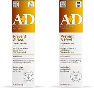 Original Diaper Rash Ointment Prevents & Treats Diaper Rash, Moisturizing Skin Protectant with Vitamins A & D, Healing Ointment for Dry and Cracked Skin 4oz (Pack of 2)